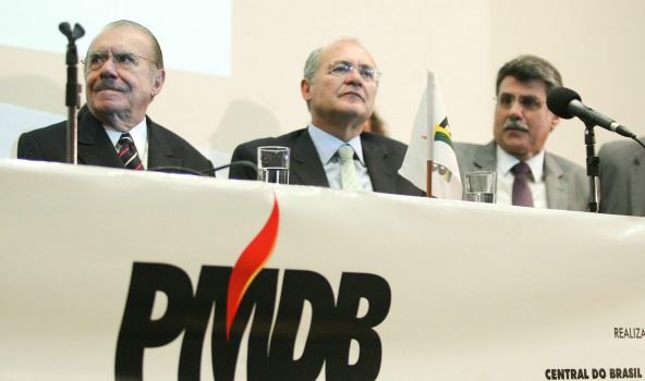 José Sarney, Renan Calheiros e Romero Jucá durante evento em Brasília. FOTO: ED FERREIRA/ESTADÃO