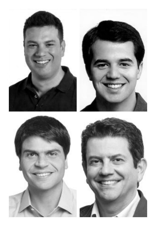 Em cima, da esquerda para a direita, os deputados federais Leonardo Picciani, Marco Antônio Cabral, Otávio Leite e Pedro Paulo. Fotos: TSE