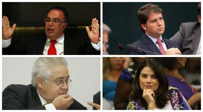 André Vargas, Luiz Argôlo, Pedro Corrêa e Aline Corrêa. Fotos: Estadão e Agência Câmara