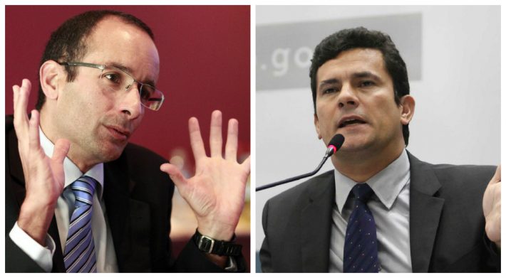 Marcelo Odebrecht, à esquerda, e Sérgio Moro. Fotos: Reuters e Agência Brasil