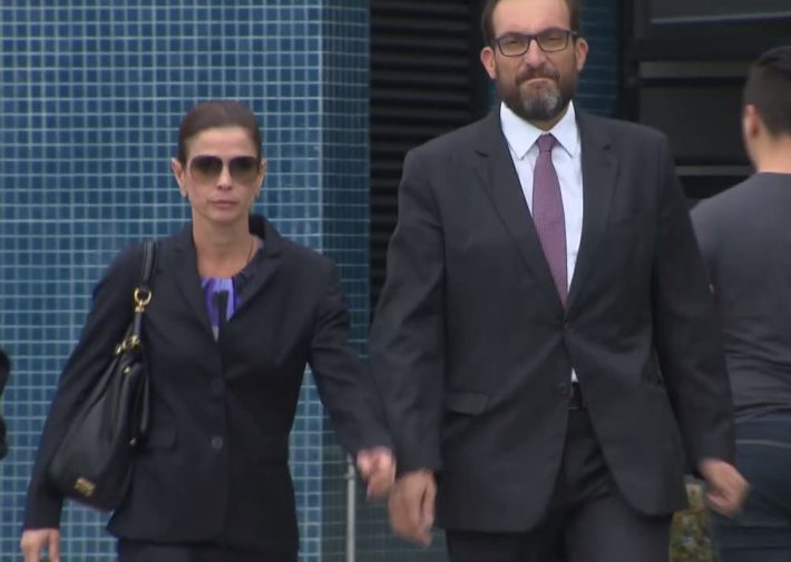 Cláudiz Cruz visitou o marido Eduardo Cunha na prisão com advogado Marlus Arns. Foto: RPC/TV Globo