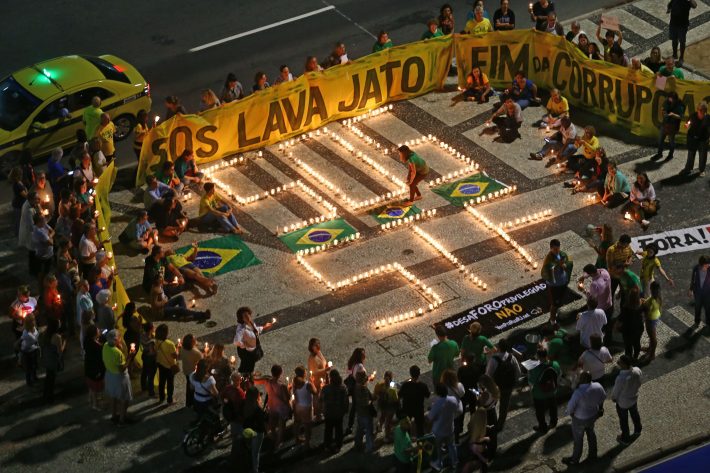 Ato em Copacabana na zona sul do Rio de Janeiro. Foto: WILTON JUNIOR/ESTADÃO